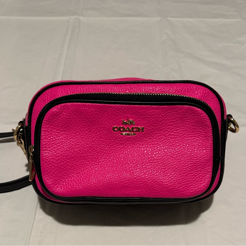 Coach Hot Pink and Black Leather Women's Crossbody Bag